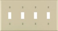 Ivory 4 gang Thermoset Plastic Toggle Wall Plate 1 pk