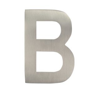 4 in. Silver Brass Screw-On Letter B 1 pc.