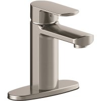 Single Hole Bathroom Faucet in Brushed Nickel w/ Pop-up
