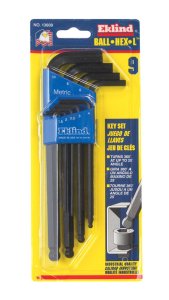 Ball-Hex-L Metric Long Arm Ball End Hex L-Key Set 9 pc.