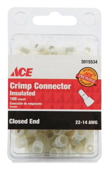 Closed End Connector Clear 100 pk