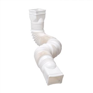(image for) Flex-A-Spout 4.5 in. H X 4.5 in. W X 55 in. L White Vinyl Downspout Extension