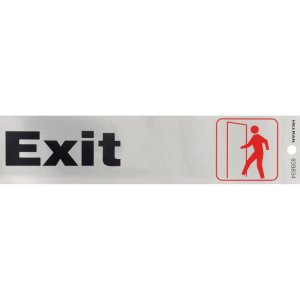 Hillman English Silver Exit Decal 2 in. H X 8 in. W