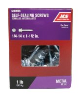 1/4-14 Sizes x 1-1/2 in. L Hex Washer Head Zinc-Plated Steel