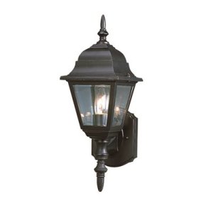 1-Light Black Outdoor Wall Mount Lantern