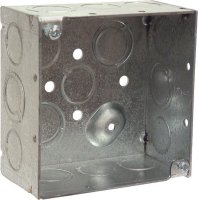 4 in. Square Steel 2 gang Junction Box Gray