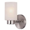 (image for) 1-Light Brushed Nickel Gray Wall Sconce