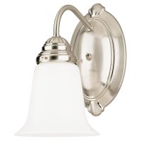 1 Brushed Nickel White Wall Sconce