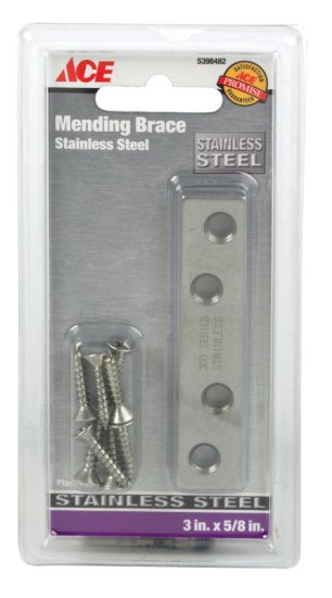 0.625 in. W x 3 in. L Stainless Steel Mending Brace