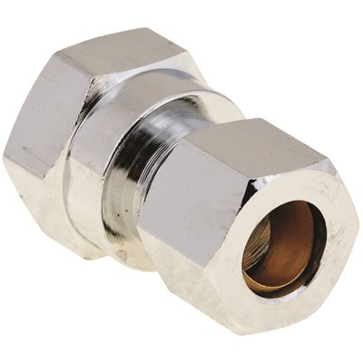 Brass Compression Coupling 1/2 in. IPS x 3/8 in. OD Chro