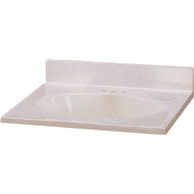 49 in. x 22 in. Custom Vanity Top Sink in White Swirl