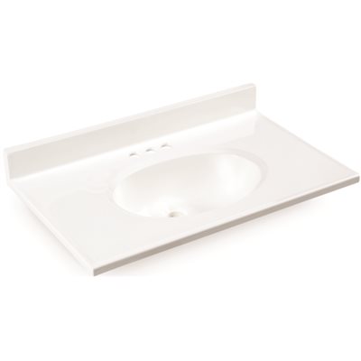 37 in. x 22 in. Custom Vanity Top Sink in Solid White