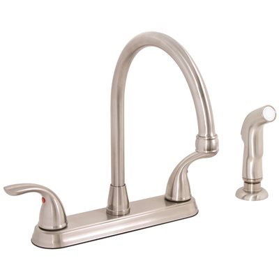 2-Handle Kitchen Faucet with Side Spray in Brus