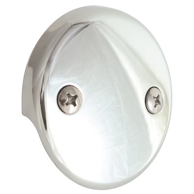 (image for) Bath Drain Overflow Plate 2 Hole Chrome