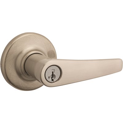 Satin Nickel Delta Exterior Entry Door Handle Featuring SmartKey