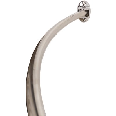 (image for) 60 in. Never Rust Permanent Mount Curved Shower Rod in Chrome