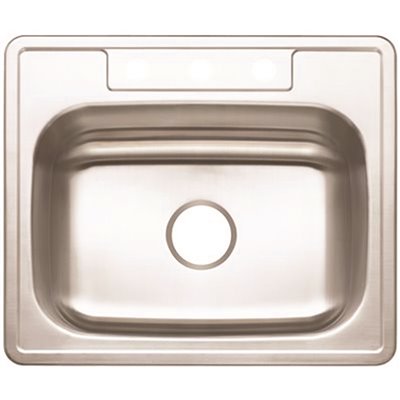 Stainless Steel Kitchen Sink 25 in. 3-Hole Single Bowl Drop-In K