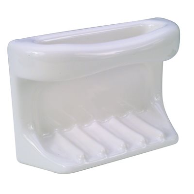 White Ceramic Soap Dish 4 in. x 6 in.