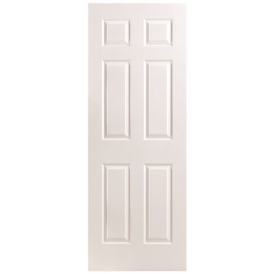 24 in. x 80 in. Textured 6-Panel Primed White Hollow Co