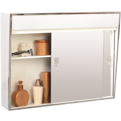 24.38 in. x 19.5 in. Lighted Sliding Door Medicine Cabinet