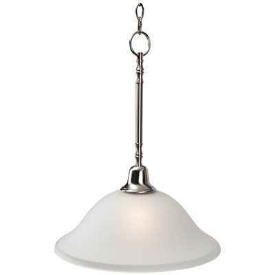 1-Light 15 in. Pendant in Fixture Brushed Nickel Uses O