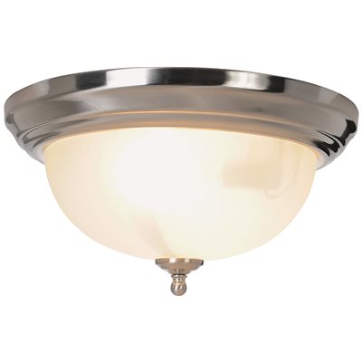 13 in. 2-Light Brushed Nickel Flushmount