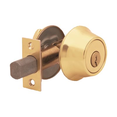 Polished Brass Single Cylinder Deadbolt