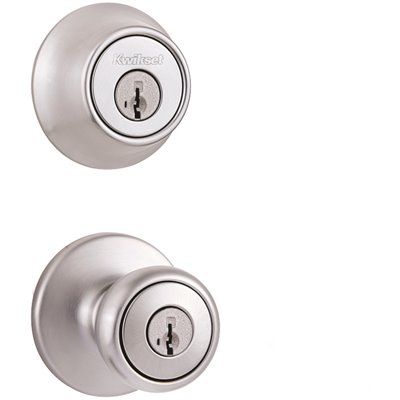 Tylo Satin Chrome Door Knob Combo Pack Featuring SmartKey