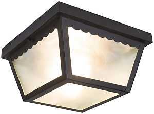 Two Light Ceiling Flushmount Fixture Black - A19 Bulbs